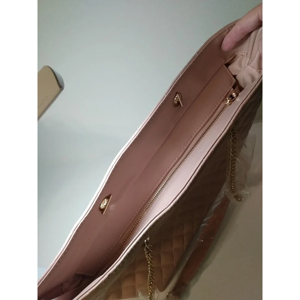 Badgley Mischka BMH-108 Blush Pink Quilted Chain Strap Bag Tote NWT MSRP $129